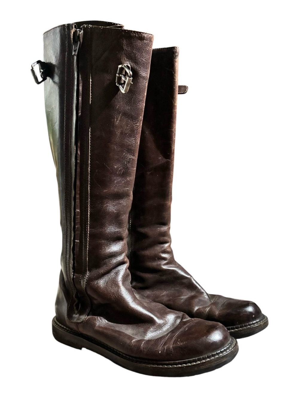 MARNI Brown Leather Riding Boots